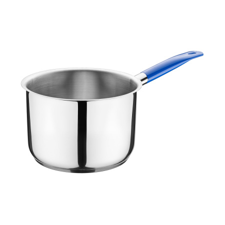 Сотейник 4,0 л. нерж. d=20 см. h=14 см. б/кр (индукция)(кр. 79197) синяя ручка винил. MGsteel /1/ АКЦИЯ