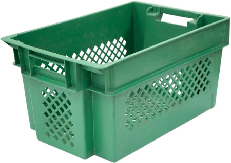 Ящик 600*400*300 мм. для овощей конусный перфорир., зеленый (крышка 73263, 73263) /1/92/ Ящик 600*400*300 мм. для овощей конусный перфорир., зеленый (крышка 73263, 73263) /1/92/