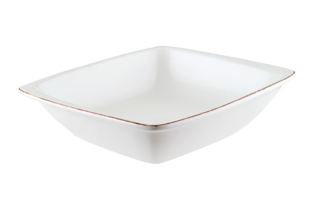 Салатник прямоуг. 190*170 мм. 650 мл. h=45 мм. Ретро коричневый край, форма Мув Bonna /1/12/1032/ ВДОХНОВЕНИЕ