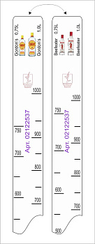 Линейка Beefeater (0.7 л./1 л.)/ Gordon's (0.75 л./1 л.) L=28 см. В=2 см. /1/