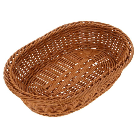 Корзина для хлеба овальная 23*15*6 см. коричневая полиротанг MGprof /1/60/ 