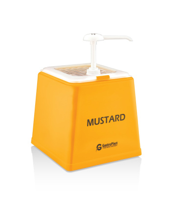 Диспенсер (емкость) для соуса 225*210 мм. h=225 мм. 2,5 л. с дозатором (25 мл), п/п, желтый GP /1/