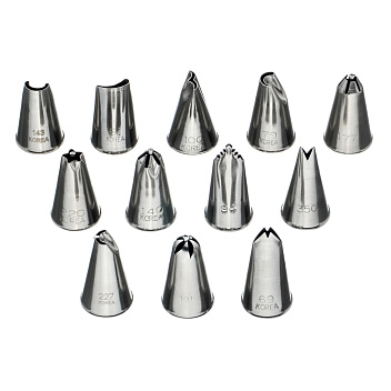 Набор кондитерских насадок 12 шт нерж. для мини-капкейков и пирожных /1/ АКЦИЯ АКЦИЯ