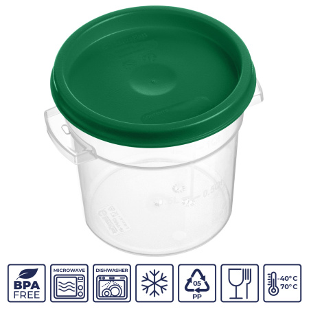 Крышка для контейнера для прод. круг. d=135 мм. зеленая, п/п (конте. 76718) GP /1/12/ ТП