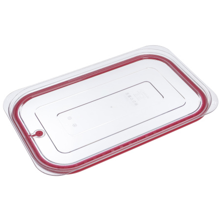 Крышка для гастроем.нерж. 1/1 поликарб.прозрач. (-40/+99С) с красной силикон. вставкой (гастр.39058,39059,39060,39061,39062,39063)GP/1/6/