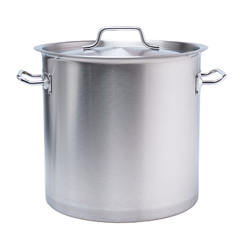 Котел 21 л. нерж. d=30 см. h=30 см. тройное дно с крышк. (индукция) MGsteel /1/