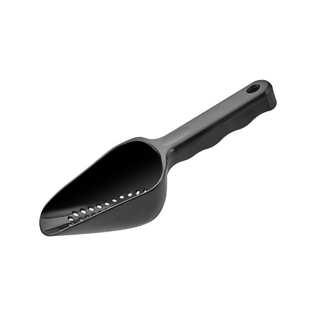 Совок для льда/сыпучих продуктов  180 мл. 245 мм. перф., черный, поликарбонат GP /1/24/