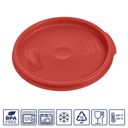 Крышка для контейнера для прод. круг. d=180 мм. красная, п/п (контейн. 76719, 76720) GP /1/12/ ТП