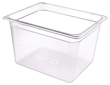 Гастроемкость 1/2 h=200 мм. 325*265 мм. 11,7 л. поликарб. прозрач.  /1/6/