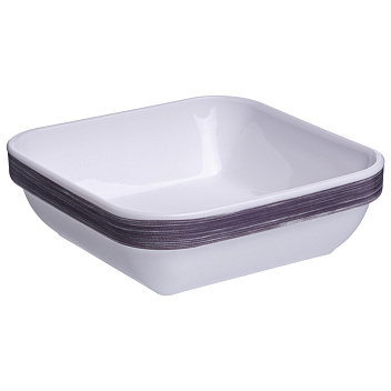 Салатник квадр. 110*110 мм. 200 мл. h=37 мм. сиреневый край штабелир. Браш /1/6/24/