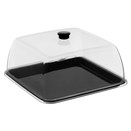 Поднос для подачи 28*28 см. поликарбонат, черный б/крышки (крышка 76836) GP /1/24/