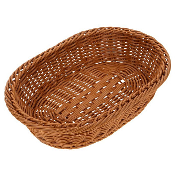 Корзина для хлеба овальная 23*15*6 см. коричневая полиротанг MGprof /1/60/ 