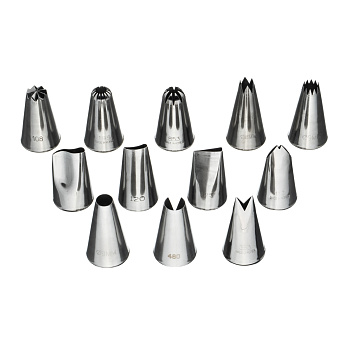 Набор кондитерских насадок 12 шт нерж. для декора тортов, пирожных и других конд. изделий /1/ АКЦИЯ