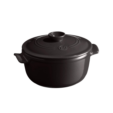 Кастрюля 2,5 л. керам. d=22,0 см. h=15,5 см. с крышкой черная Emile Henry /1/