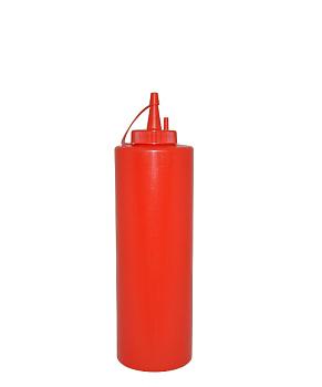 Емкость для соуса  375 мл. d=55 мм. h=215 мм. с крышкой красная MGprof /1/24/