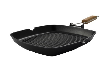 Сковорода-гриль 34*24 см. h=4 см. 1,85 л. алюм. рифлен. с дерев. ручкой  Abert /1/6/