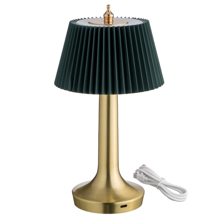 Лампа настольная d=13,5 см. h=26,5 см. 3 цвета, сенсорная регулировка яркости, нерж., зеленая LED PINE MGline /1/20/