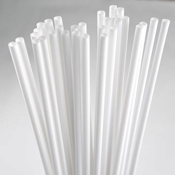Трубочки 370*5,2 мм. 500 шт/уп для сахарной ваты прямые белые/1/10/