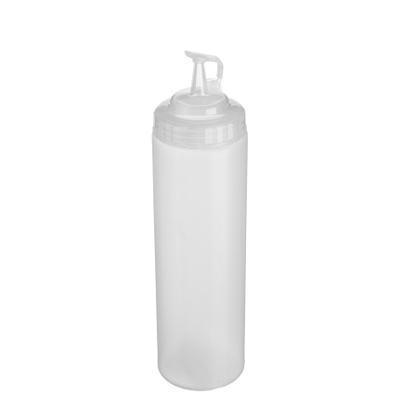 Емкость для соуса  750 мл. d=70 мм. h=270 мм. с крышкой широкая прозрачная GP /1/48/