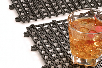 Коврик барный 33*33 см. черный, пластик. APS /1/30/ Коврик барный 33*33 см. черный, пластик. APS /1/30/