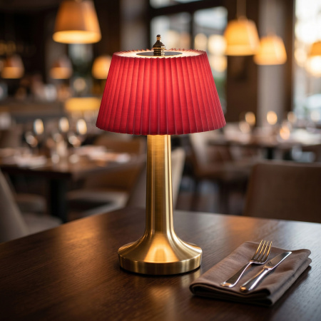 Лампа настольная d=13,5 см. h=26,5 см. 3 цвета, сенсорная регулировка яркости, нерж., красная LED PINE MGline /1/20/