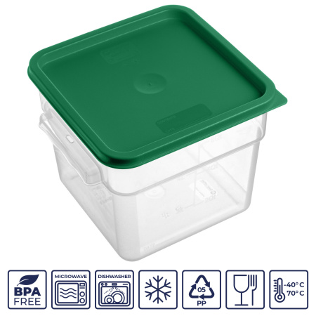 Крышка для контейнера для продуктов квадратная 230*230 мм. зеленая, п/п (контейнер 76701, 76702) GP /1/12/