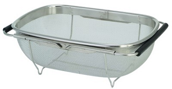 Дуршлаг-сито на раковину 340*235 мм. 4,3 л. h=110 мм. нерж. /1/