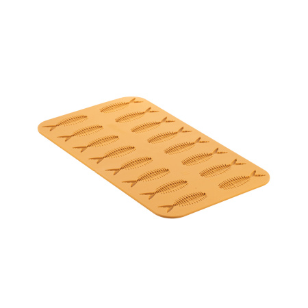 Форма для декора блюд 16 ячеек  4 мл. 104*35 мм. h=4 мм. Рыбья кость силикон Silikomart /1/10/