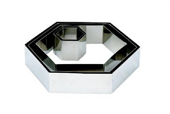 Форма кондитерская "Шестиугольник" 19,5*22 см. h=5 см. нерж. MGsteel /1/48/  Форма кондитерская "Шестиугольник" 19,5*22 см. h=5 см. нерж. MGsteel /1/48/
