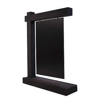 Табличка 170*220 мм. А6 меловая двусторонняя висячая, на дерев. подставке черная /1/