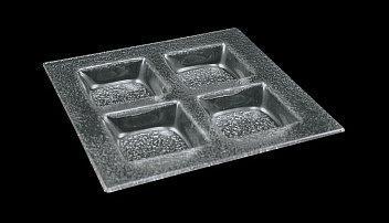 Менажница 4-х секц. 300*300 мм. ячейка 100*100*25 мм.стекло 3D /1/12/ АКЦИЯ