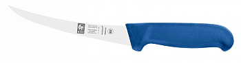 Нож обвалочный 130/260 мм. изогнутый, жесткое лезвие, синий SAFE Icel /1/