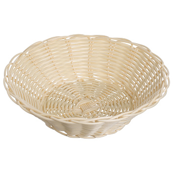Корзина для хлеба круглая d=21 см. h=6 см. бежевая полиротанг MGprof /1/