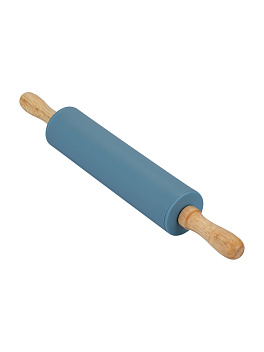 Скалка силикон. 310 мм. d=43 мм. с дерев. вращ. ручками /1/36/ Скалка силикон. 310 мм. d=43 мм. с дерев. вращ. ручками /1/36/