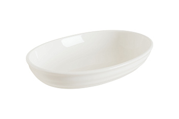 Блюдо овальное 180*130 мм. с бортом Белый, форма Потт Bonna /1/12/