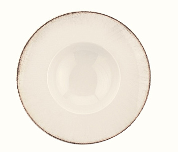 Тарелка для пасты d=280 мм.  400 мл. Ретро коричневый край, форма Банкет Bonna /1/6/396