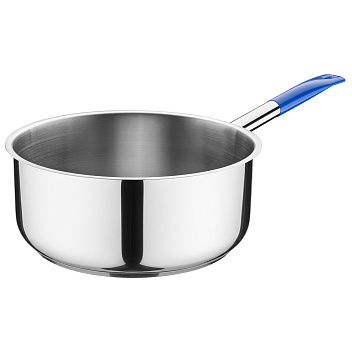 Сотейник 7,5 л. нерж. d=28 см. h=12 см. б/кр (индукция)(кр. 79199) синяя ручка винил. MGsteel /1/
