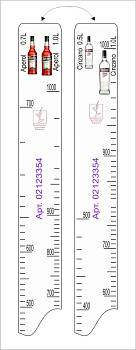 Линейка Aperol (0.7 л./1 л.)/ Cinzano (0.5 л./1 л.) L=28 см. В=2 см. /1/ 