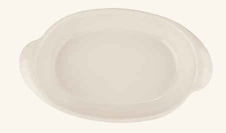 Блюдо для запекания и подачи 310*185 мм. 1200 мл. овальное с ушками Белый, форма Оптива Bonna /1/24/111/