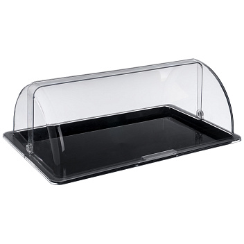 Поднос сервировочный GN 1/1 53*32,5 см. поликарбонат, черный, с крышкой Roll-Top GP /1/ ВДОХНОВЕНИЕ