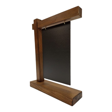 Табличка 170*220 мм. А6 меловая двусторонняя висячая, на дерев. подставке коричневая /1/